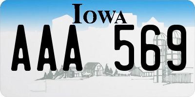 IA license plate AAA569