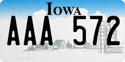 IA license plate AAA572