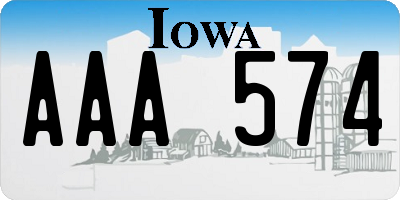 IA license plate AAA574