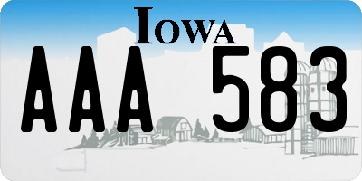 IA license plate AAA583