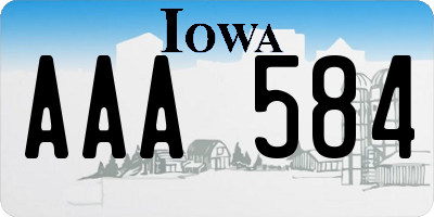 IA license plate AAA584