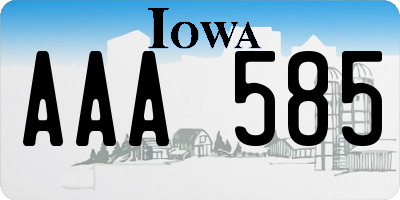 IA license plate AAA585