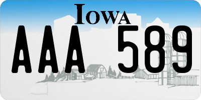 IA license plate AAA589