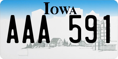 IA license plate AAA591