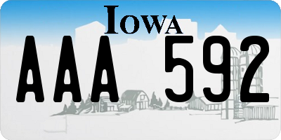 IA license plate AAA592