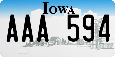 IA license plate AAA594