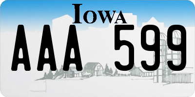 IA license plate AAA599