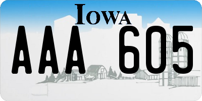 IA license plate AAA605