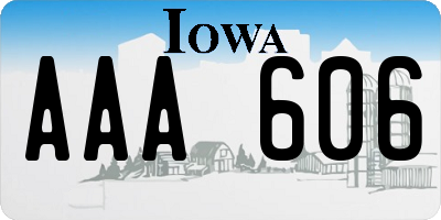 IA license plate AAA606