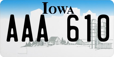 IA license plate AAA610