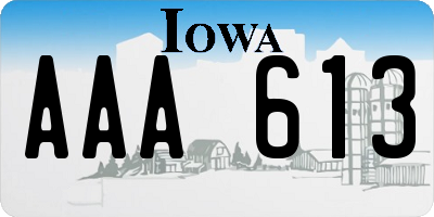 IA license plate AAA613