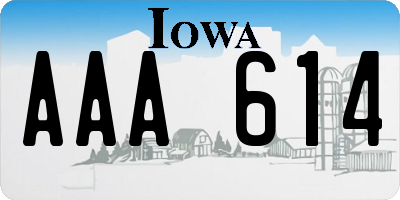 IA license plate AAA614