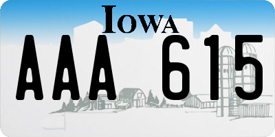 IA license plate AAA615