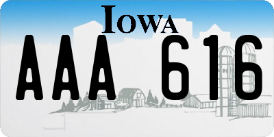 IA license plate AAA616