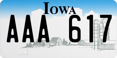 IA license plate AAA617