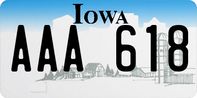 IA license plate AAA618