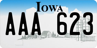 IA license plate AAA623