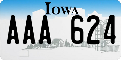 IA license plate AAA624