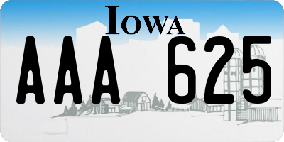 IA license plate AAA625