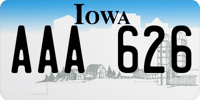 IA license plate AAA626