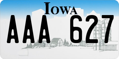 IA license plate AAA627