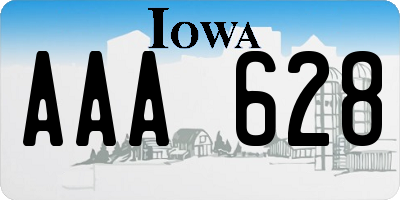 IA license plate AAA628