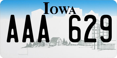 IA license plate AAA629