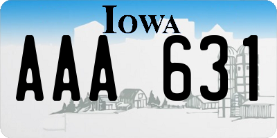 IA license plate AAA631