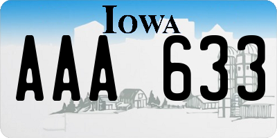 IA license plate AAA633