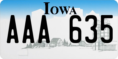 IA license plate AAA635