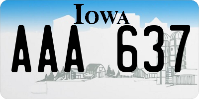 IA license plate AAA637
