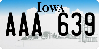 IA license plate AAA639