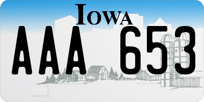 IA license plate AAA653