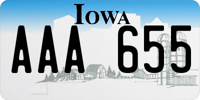 IA license plate AAA655