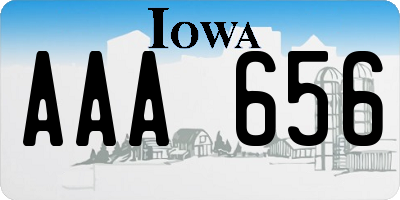 IA license plate AAA656