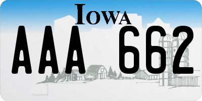 IA license plate AAA662