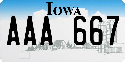 IA license plate AAA667