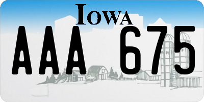 IA license plate AAA675