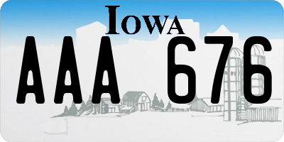 IA license plate AAA676
