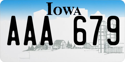 IA license plate AAA679