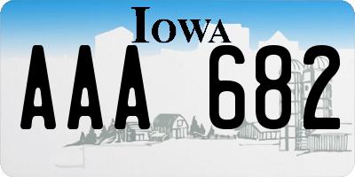 IA license plate AAA682