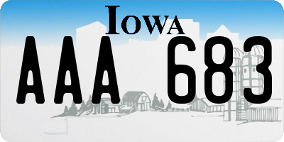 IA license plate AAA683