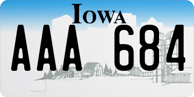 IA license plate AAA684