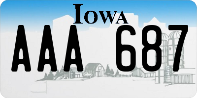 IA license plate AAA687