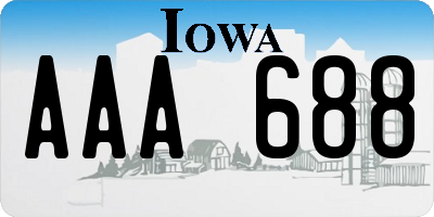 IA license plate AAA688