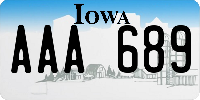 IA license plate AAA689