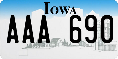 IA license plate AAA690