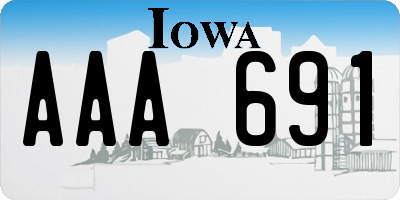 IA license plate AAA691