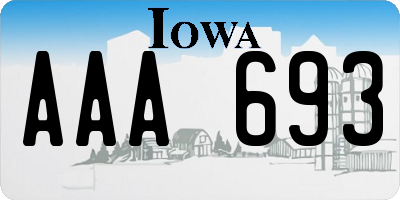 IA license plate AAA693