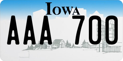 IA license plate AAA700